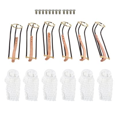 TANIQIACA 6 Pcs Billiard Table Pocket Rails Slide Tracks with Net Bags, Snooker Accessories for 8 Sphere Chinese Billiard, Galvanized Metal Iron Material, Easy Installation Removal,