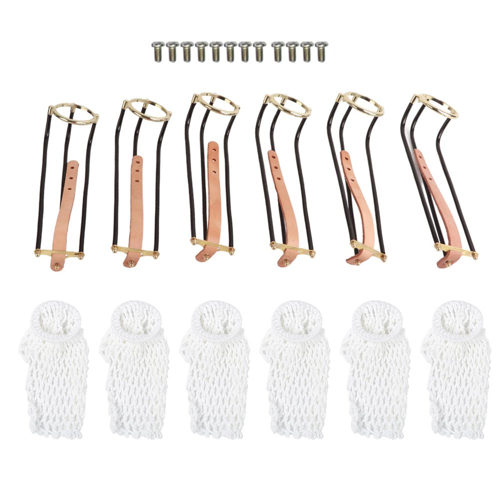 TANIQIACA 6 Pcs Billiard Table Pocket Rails Slide Tracks with Net Bags, Snooker Accessories for 8 Sphere Chinese Billiard, Galvanized Metal Iron Material, Easy Installation Removal,