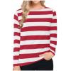 2024 Trendy Striped T-Shirt for Women Long Sleeve Crewneck Color Block Pullover Tops Casual Loose Workout Shirt Tunic view 1