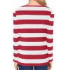2024 Trendy Striped T-Shirt for Women Long Sleeve Crewneck Color Block Pullover Tops Casual Loose Workout Shirt Tunic view 2