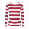 2024 Trendy Striped T-Shirt for Women Long Sleeve Crewneck Color Block Pullover Tops Casual Loose Workout Shirt Tunic view 3
