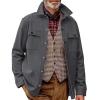 GOKKILRW Mens Casual Sweat Jackets with Pockets Cargo Bombor Coats Button Down Vintage Sweatshirts Outwear Fall Lightweight Comfy Outcoat Work Jackets Tops Dark Gray view 1