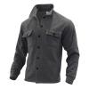 GOKKILRW Mens Casual Sweat Jackets with Pockets Cargo Bombor Coats Button Down Vintage Sweatshirts Outwear Fall Lightweight Comfy Outcoat Work Jackets Tops Dark Gray view 3