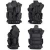 VPZenar Airsoft Tactical Vest with Mesh, Detachable Holster and Belt, Black, Lightweight, Sports Training Plate, Includes Cap, Gloves, Balaclava view 3