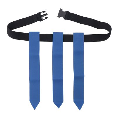 SPYMINNPOO Adjustable Flag Football Belt, 3 Flags on 1 Belt, Score Easily, for Kids Youth Adults Training Games, Activities (Blue)