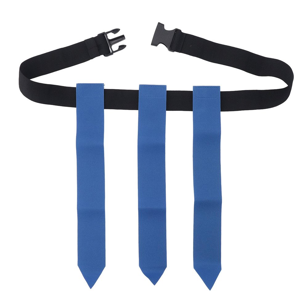 SPYMINNPOO Adjustable Flag Football Belt, 3 Flags on 1 Belt, Score Easily, for Kids Youth Adults Training Games, Activities (Blue)