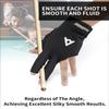AsbaSweet Elastic Lycra 3-Finger Billiard Gloves - Breathable Snooker Cue Sport Gloves with Durable Silicone, Popular Pool Glove for Men & Women Shooters (Black, Large, Left) view 4