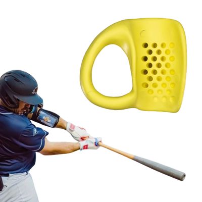 Left Hand - Launchpad Baseball Thumb Guard and Swing Trainer, Unique Bat-Shaped Channel, Protects Against Bat Sting, Improves Grip and Control, for Youth and Pro Hitters (Yellow)