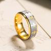 King Will 8mm Gold Tungsten Rings for Men Mens Two-Tone Cross Bible Ring Male Religious Faith Wedding Band Brushed Finish Stepped Edge Comfort Fit Durable, Size 10.5 view 2