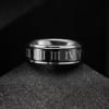 King Will 8mm Silver Black Mens Wedding Ring Tungsten Carbide Ring for Men Roman Numerals Engraved High Polished Surface Wedding Band Step Edge Comfort Fit Size 8 view 2