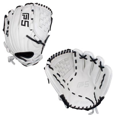SSK FP5 Fastpitch Softball Glove Infield - Outfield - Pitcher 11.5-11.75-12-12.25-12.5-12.75-13 Right & Left Hand Throw (White/Black - Basket Web, 12" - Right Hand Throw)