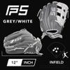 SSK FP5 Fastpitch Softball Glove  Infield - Outfield - Pitcher  11.5-11.75-12-12.25-12.5-12.75-13 Right & Left Hand Throw (Grey/White - H Web, 12" - Right Hand Throw) view 2
