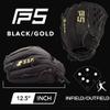 SSK FP5 Fastpitch Softball Glove Infield - Outfield - Pitcher 11.5-11.75-12-12.25-12.5-12.75-13 Right & Left Hand Throw (Black/Gold - Basket Web, 12.5" - Right Hand Throw) view 2