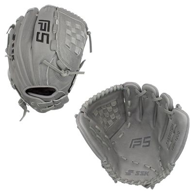 SSK FP5 Fastpitch Softball Glove Infield - Outfield - Pitcher 11.5-11.75-12-12.25-12.5-12.75-13 Right & Left Hand Throw (Grey - Basket Web, 12" - Right Hand Throw)