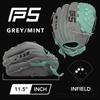 SSK FP5 Fastpitch Softball Glove Infield - Outfield - Pitcher 11.5-11.75-12-12.25-12.5-12.75-13 Right & Left Hand Throw (Grey/Mint - Basket Web, 11.5" - Right Hand Throw) view 2