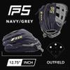 SSK FP5 Fastpitch Softball Glove  Infield - Outfield - Pitcher  11.5-11.75-12-12.25-12.5-12.75-13 Right & Left Hand Throw (Navy/Grey - H Web, 12.75" - Left Hand Throw) view 2