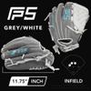 SSK FP5 Fastpitch Softball Glove Infield - Outfield - Pitcher 11.5-11.75-12-12.25-12.5-12.75-13 Right & Left Hand Throw (Grey/White - Basket Web, 11.75" - Right Hand Throw) view 2