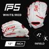 SSK FP5 Fastpitch Softball Glove Infield - Outfield - Pitcher 11.5-11.75-12-12.25-12.5-12.75-13 Right & Left Hand Throw (White/Red - Basket Web, 12" - Right Hand Throw) view 3