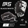 SSK FP5 Fastpitch Softball Glove Infield - Outfield - Pitcher 11.5-11.75-12-12.25-12.5-12.75-13 Right & Left Hand Throw (Black/White - H Web, 12" - Right Hand Throw) view 2