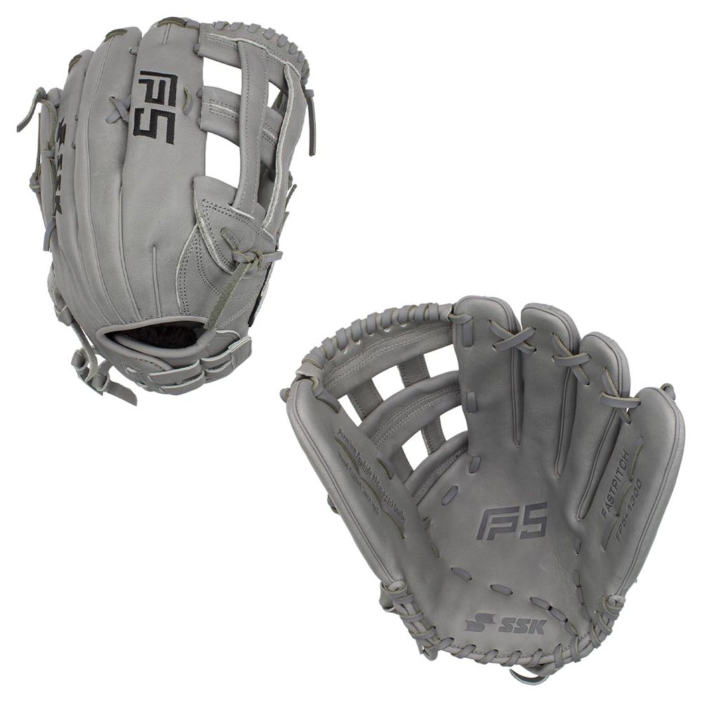 SSK FP5 Fastpitch Softball Glove Infield - Outfield - Pitcher 11.5-11.75-12-12.25-12.5-12.75-13 Right & Left Hand Throw (Grey-H Web, 13" - Right Hand Throw)