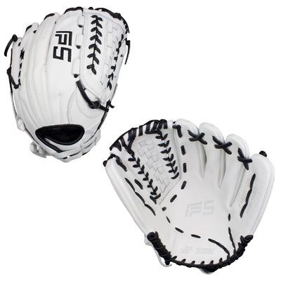 SSK FP5 Fastpitch Softball Glove Infield - Outfield - Pitcher 11.5-11.75-12-12.25-12.5-12.75-13 Right & Left Hand Throw (White/Black - Laced Basket Web, 12.5" - Left Hand Throw)