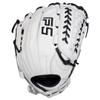 SSK FP5 Fastpitch Softball Glove  Infield - Outfield - Pitcher  11.5-11.75-12-12.25-12.5-12.75-13 Right & Left Hand Throw (White/Black - Laced Basket Web, 12.5" - Left Hand Throw) view 4