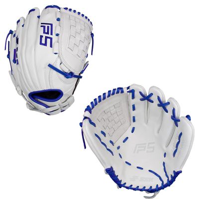 SSK FP5 Fastpitch Softball Glove Infield - Outfield - Pitcher 11.5-11.75-12-12.25-12.5-12.75-13 Right & Left Hand Throw (White/Royal - Basket Web, 12" - Right Hand Throw)