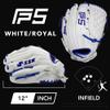 SSK FP5 Fastpitch Softball Glove  Infield - Outfield - Pitcher  11.5-11.75-12-12.25-12.5-12.75-13 Right & Left Hand Throw (White/Royal - Basket Web, 12" - Right Hand Throw) view 2