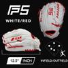 SSK FP5 Fastpitch Softball Glove Infield - Outfield - Pitcher 11.5-11.75-12-12.25-12.5-12.75-13 Right & Left Hand Throw (White/Red- Laced Basket Web, 12.5" - Right Hand Throw) view 2