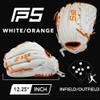 SSK FP5 Fastpitch Softball Glove  Infield - Outfield - Pitcher  11.5-11.75-12-12.25-12.5-12.75-13 Right & Left Hand Throw (White/Orange - Basket Web, 12.25" - Right Hand Throw) view 2
