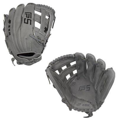 SSK FP5 Fastpitch Softball Glove Infield - Outfield - Pitcher 11.5-11.75-12-12.25-12.5-12.75-13 Right & Left Hand Throw (Grey - H Web, 12.5" - Right Hand Throw)