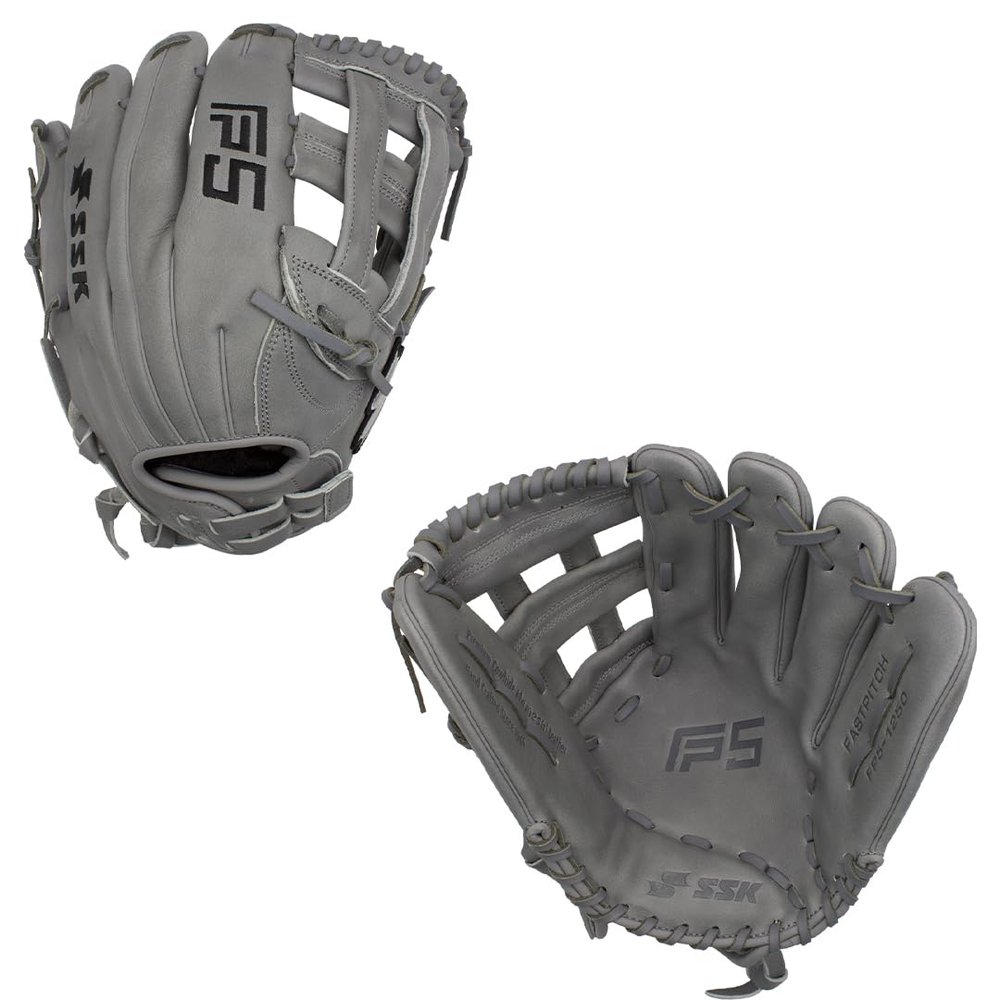 SSK FP5 Fastpitch Softball Glove Infield - Outfield - Pitcher 11.5-11.75-12-12.25-12.5-12.75-13 Right & Left Hand Throw (Grey - H Web, 12.5" - Right Hand Throw)