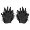 Adult Halloween Gorilla Gloves Animal Costume Paws Cosplay Faux Fur Plush Hairy Claw Hands Monster Costume Accessory 1 Pairs view 3