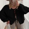 MASCOMODA 2025 Bow Tie Front Cardigan Sweaters for Women Fall Winter Oversized Long Sleeve Open Front Chunky Sweater Coats(Black,Small) view 3