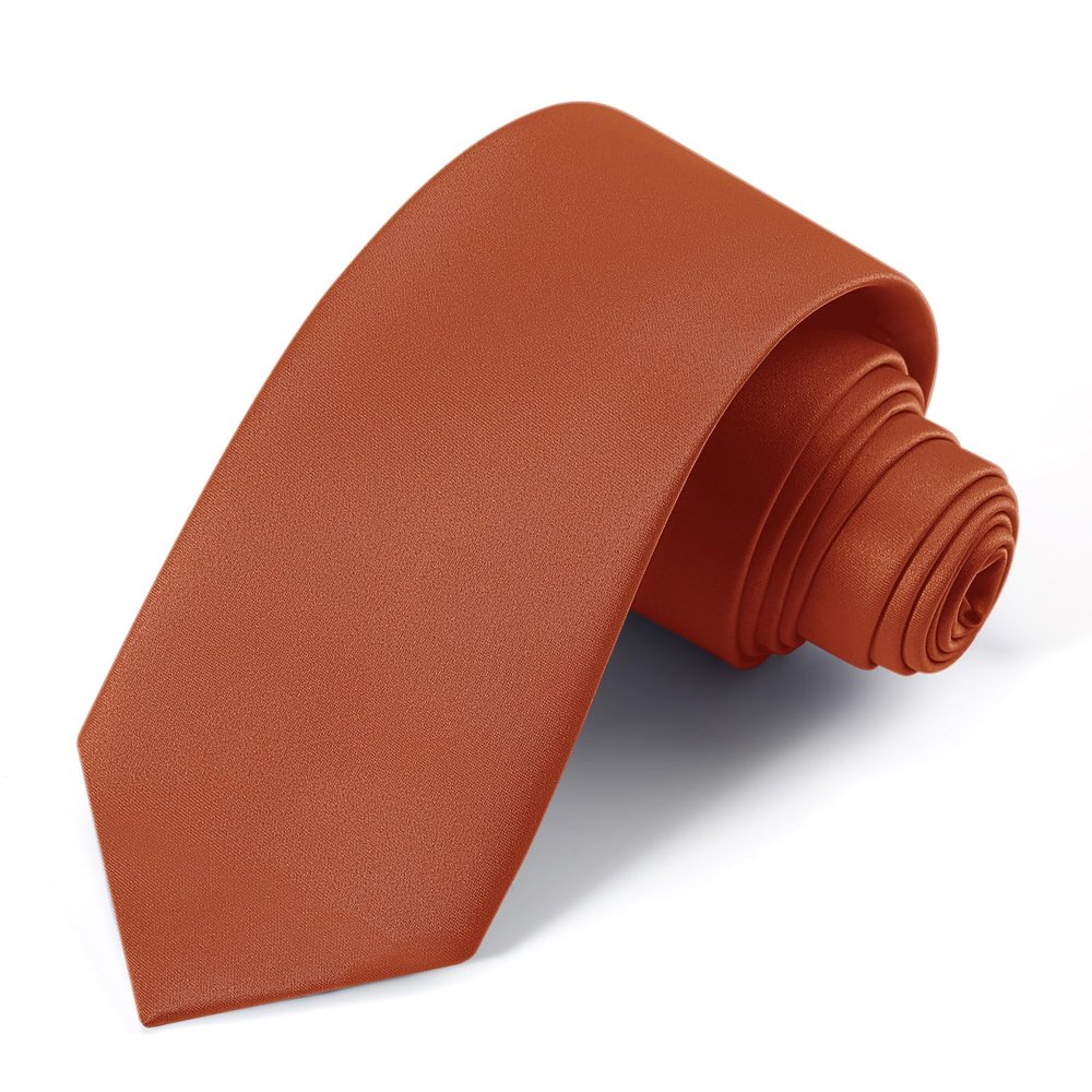 UETLRO Burnt Orange Ties Ties For Men Solid Pure Color Formal Neckties 3.15" (8CM) Men's Tie Gift Box