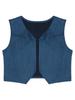 Moggemol Kids Cowboys Cowgirls Wild West Cosplay Fancy Dress-up Waistcoat Suede Tassel Vest Outwear Jacket Navy Blue A 4 Years view 1