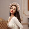 COSUCOS Fantasy Halo Crown Hedpiece, Zip Tie Goddess White Feather Crown view 3