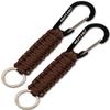 REHTAEL Carabiner Key Chain for Men/Women, Military Braided Paracord Keychain w/Hook Clip D Ring, Heavy Duty Parachute Key Lanyard for Keys/Backpack, Camping/Hiking 2Pcs (Brown Camo * 2) view 1