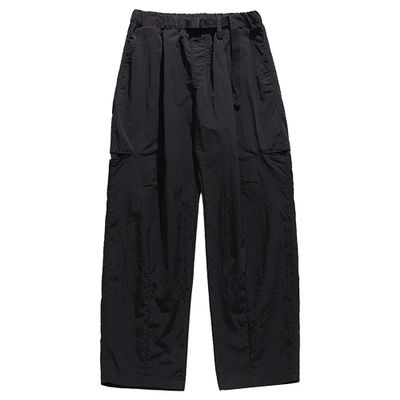QOAAIE Men's Waterproof Hiking Pants Lightweight Outdoor Straight Leg Rain Pants Loose Fit Quick Drying Lounge Pants (Black,XX-Large)