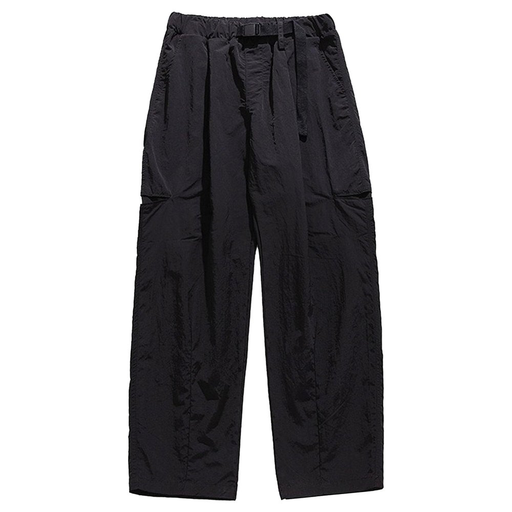 QOAAIE Men's Waterproof Hiking Pants Lightweight Outdoor Straight Leg Rain Pants Loose Fit Quick Drying Lounge Pants (Black,XX-Large)
