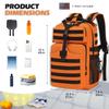 BISKLNDN Pickleball Backpack for Men and Women, Tactical Pickleball Paddle Bag with Molle System Design, Multi-Functional Pickleball Bag for Pickleball Lovers, Black + Orange view 2