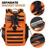 BISKLNDN Pickleball Backpack for Men and Women, Tactical Pickleball Paddle Bag with Molle System Design, Multi-Functional Pickleball Bag for Pickleball Lovers, Black + Orange view 3