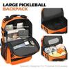 BISKLNDN Pickleball Backpack for Men and Women, Tactical Pickleball Paddle Bag with Molle System Design, Multi-Functional Pickleball Bag for Pickleball Lovers, Black + Orange view 4
