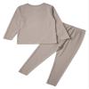 Hularka Kids Girls Boys Long Johns Set Solid Long Sleeve Base Layer Shirt Thermal Underwear Top with Leggings Pants Set Coffee 2-3 Years view 4