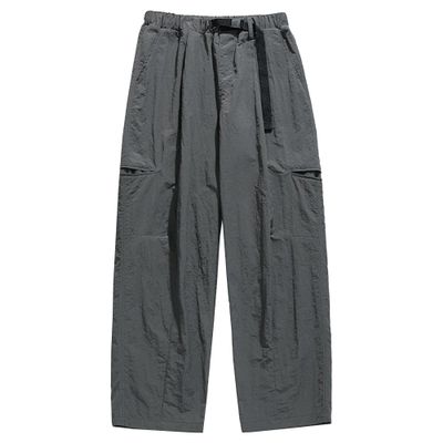 QOAAIE Men's Waterproof Hiking Pants Lightweight Outdoor Straight Leg Rain Pants Loose Fit Quick Drying Lounge Pants (Grey,Medium)