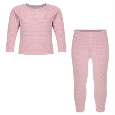 Hularka Kids Girls Boys Long Johns Set Solid Long Sleeve Base Layer Shirt Thermal Underwear Top with Leggings Pants Set Pink 5-6 Years
