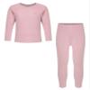 Hularka Kids Girls Boys Long Johns Set Solid Long Sleeve Base Layer Shirt Thermal Underwear Top with Leggings Pants Set Pink 5-6 Years