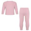 Hularka Kids Girls Boys Long Johns Set Solid Long Sleeve Base Layer Shirt Thermal Underwear Top with Leggings Pants Set Pink 5-6 Years view 2