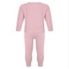 Hularka Kids Girls Boys Long Johns Set Solid Long Sleeve Base Layer Shirt Thermal Underwear Top with Leggings Pants Set Pink 5-6 Years view 4