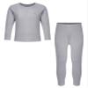 Hularka Kids Girls Boys Long Johns Set Solid Long Sleeve Base Layer Shirt Thermal Underwear Top with Leggings Pants Set Gray 2-3 Years